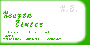 neszta binter business card